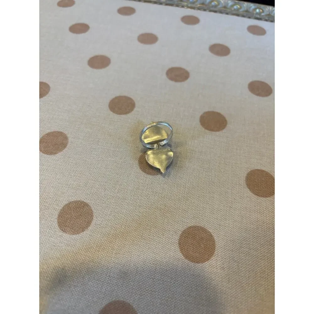 Large Double Heart Kingman Mojave Turquoise Sterling Silver Statement Ring